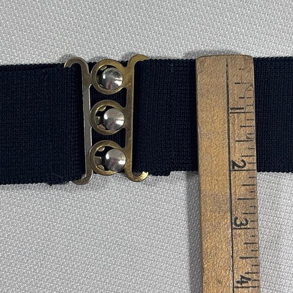 7 Vintage Elastic Stretch Waist Belts Lot Rhinestone Buckle Retro S/Petite